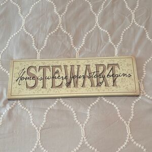 Personalized Stewart Canvas Wall Sign 18” x 6”